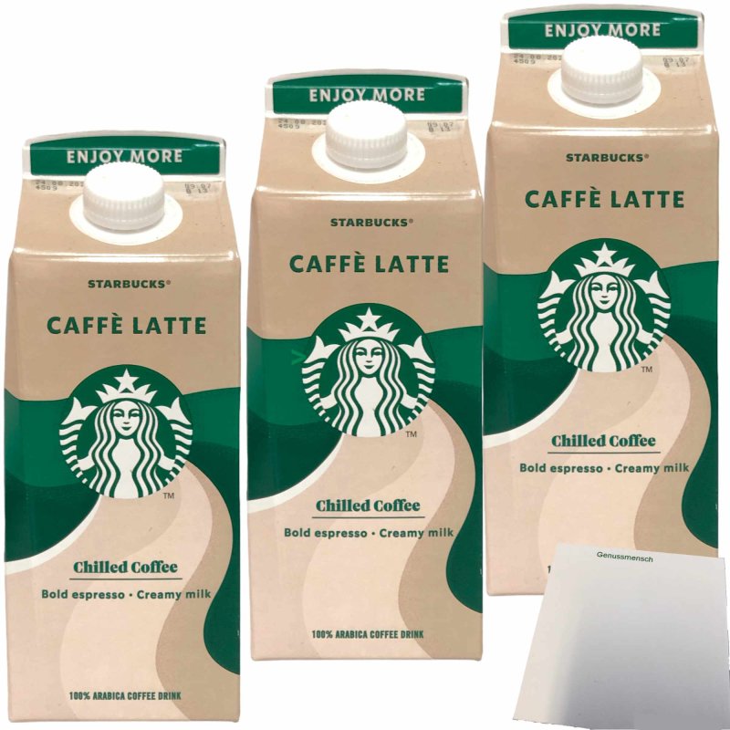 Starbucks Caffe Latte Iced Coffee – 220 Ml Can, Made With Fairtrade Arabica Coffee & Milk, Ready To Drink
