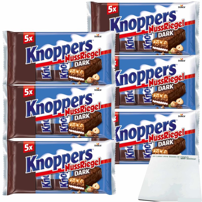 Knoppers Riegel Dark 6er Pack (6x200g Packung) + usy Block