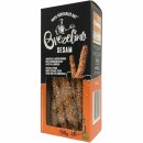 Nawarra Brezelino Sesam Knusprige Laugenstangen mit Sesamsamen 3er Pack (3x150g Packung) + usy Block