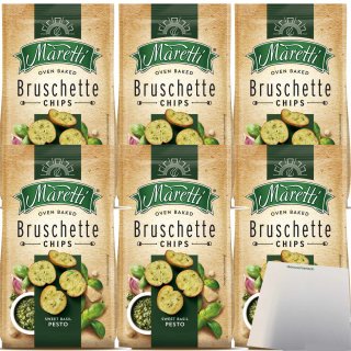 Maretti Bruschette Pesto Brotchips 6er Pack (6x150g Packung) + usy Block