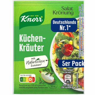 Knorr Salat Krönung Küchenkräuter 5er (5x8g Tüten) MHD 04.2023 Restposten zum Sonderpreis