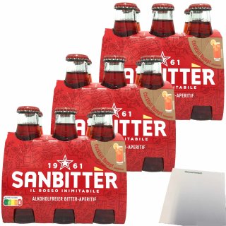 San Pellegrino Sanbitter Rosso alkoholfreier Bitter-Aperitif 3er Pack (18x 0,098 Liter) + usy Block