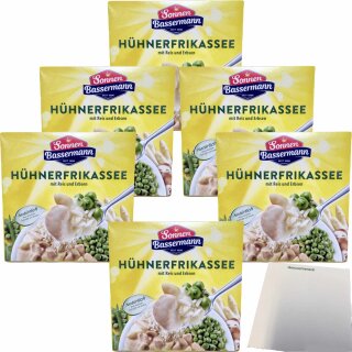 Sonnen Bassermann Hühnerfrikassee mit Reis und Erbsen 6er Pack (6x400g Packung) + usy Block