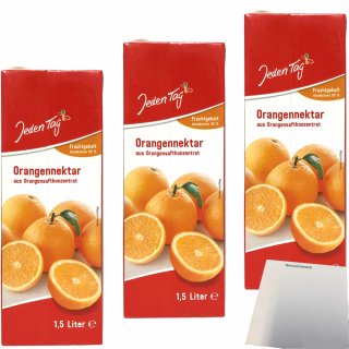 Jeden Tag Orangennektar Fruchtgehalt mindestens 50% 3er Pack (3x1,5 Liter) + usy Block