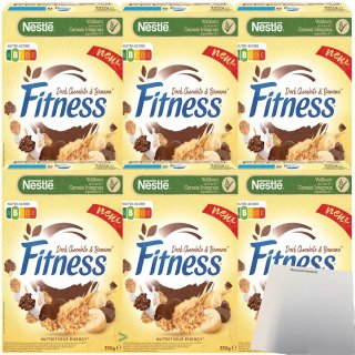 Nestle Fitness Dark Chocolate & Banana Cerealien 6er Pack (6x330g Packung) + usy Block