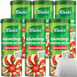 Knorr Kräuterlinge zum Streuern Italienische Art 6er Pack (6x60g Streuer) + usy Block