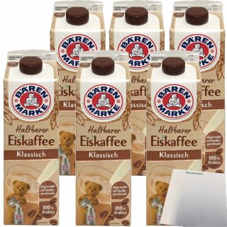 Bärenmarke Haltbarer Eiskaffee Klassisch 1,8% Fett 6er Pack (6x1 Liter Packung) + usy Block