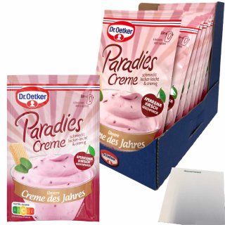 Dr. Oetker Paradies Creme Amarena Kirsch Geschmack schmeckt locker-leicht und cremig 12er Pack (12x56g Beutel) + usy Block