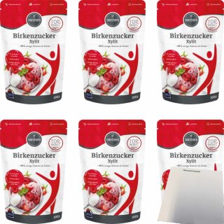 Borchers Birkenzucker Xylit 40% weniger Kalorien als Zucker 6er Pack (6x300g Packung) + usy Block