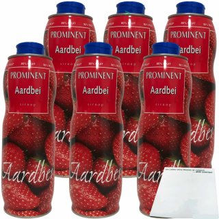 Prominent Siroop Aardbei Getränke-Sirup Erdbeere 6er Pack (6x750ml Dose) + usy Block