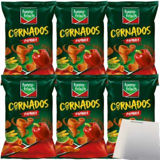 funny-frisch Cornados Paprika Style 6er Pack (6x80g Packung) + usy Block