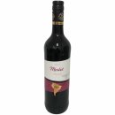 OverSeas Chile Merlot Rotwein trocken 12,5% vol. (0,75 Liter Flasche) + usy Block