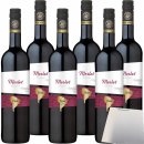OverSeas Chile Merlot Rotwein trocken 12,5% vol. 6er Pack (6x0,75 Liter Flasche) + usy Block
