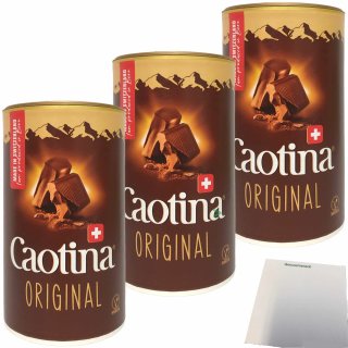 Caotina Original Kakaopulver Getränkepulver aus echter Schweizer Schokolade 3er Pack (3x500g Dose) + usy Block