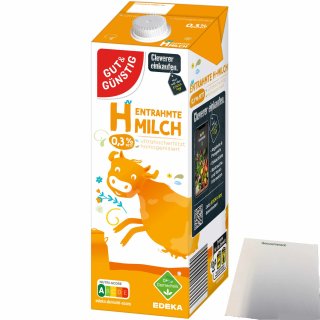 Gut&Günstig Entrahmte H-Milch 0,3% Fett (1x1 Liter Packung) + usy Block