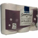 Edeka Samtweich Toilettenpapier 5 Lagig mit Baumwollfasern große Blätter extra weich und sicher (6 Rollen je 130 Blatt)