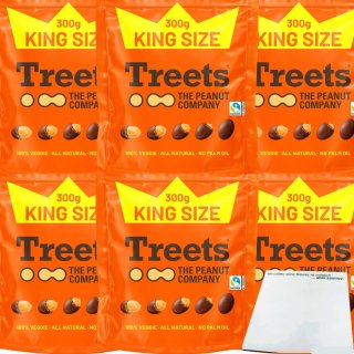 Treets The Peanut Company Erdnuss Linsen 6er Pack (6x300g Packung) + usy Block