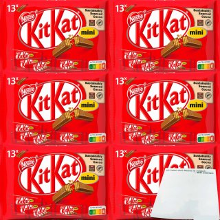 Nestle KitKat Mini, 13 Knusperwaffeln 6er Pack (6x217g Packung) + usy Block