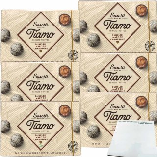 Sarotti Tiamo Trüffel Praline Dunkler Marc de Champagner 6er Pack (6x125g Packung) + usy Block