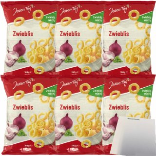 Jeden Tag Zwieblis zwieblig-würzig Zwiebelringe 6er Pack (6x100g Packung) + usy Block