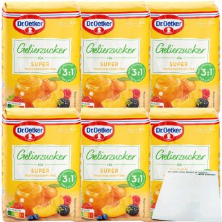 Dr. Oetker Gelierzucker 3:1 für Super fruchtige Konfitüre 6er Pack (6x500g Packung) + usy Block