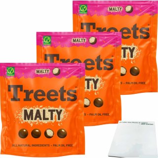 Treets Malty Linsen 3er Pack (3x212g Packung) + usy Block