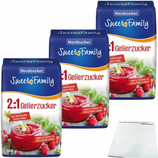 Sweet Family Gelierzucker 2zu1 3er Pack (3x500g Packung) + usy Block