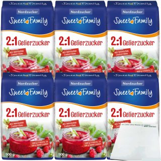 Sweet Family Gelierzucker 2zu1 6er Pack (6x500g Packung) + usy Block