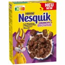 NESQUIK Crunchy Brownie knusprige Frühstücks-Cerealien Schokolade 3er Pack (3x300g Packung) + usy Block