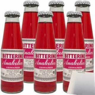Passarelli Bitterino Aperitif alkoholfrei rot 6er Pack (6x98ml Flasche) + usy Block