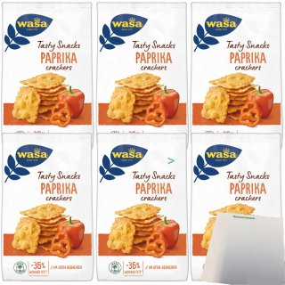 Wasa Tasty Snacks Paprika Crackers 6er Pack (6x150g Packung) + usy Block
