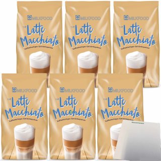 Milkfood Latte Macchiato Kaffeehaltiges Getränkepulver 6er Pack (6x400g Packung) + usy Block