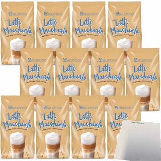 Milkfood Latte Macchiato Kaffeehaltiges Getränkepulver 12er Pack (12x400g Packung) + usy Block