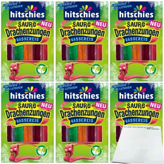 hitschies Wassereis Saure Drachenzungen 6er Pack (60x40ml Packung) + usy Block