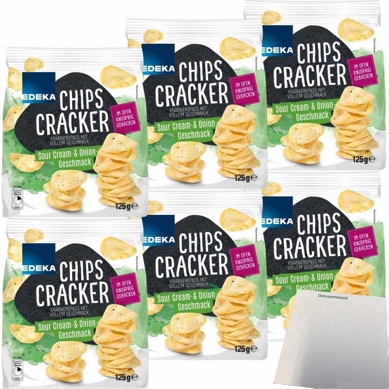 EDEKA Chips Cracker Sour Cream&Onion 6er Pack (6x125g Packung) + usy