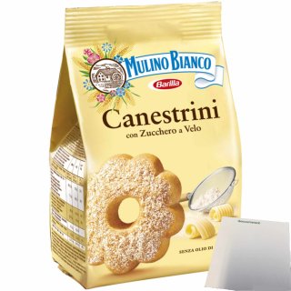 Mulino Bianco Canestrini Kekse mit Puderzucker (200g Beutel) + usy Block