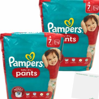 Pampers Baby Dry pants Gr.7 Extra Large 17+kg 2er Pack (2x18 St) 36 Windeln + usy Block