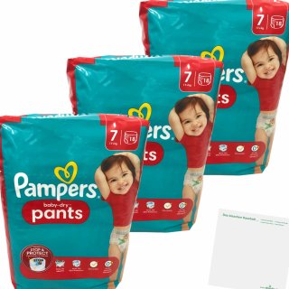 Pampers Baby Dry pants Gr.7 Extra Large 17+kg 3er Pack (3x18 St) 54 Windeln + usy Block