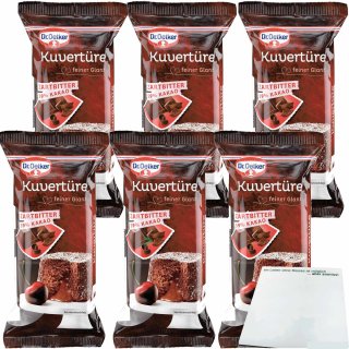 Dr. Oetker Kuvertüre Zartbitter 59 % Kakao 6er Pack (6x150g Packung) + usy Block