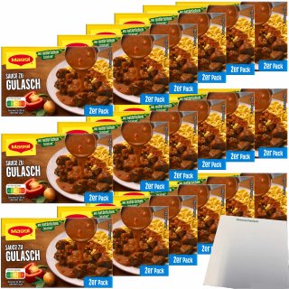 Delikatess Soße zu Gulasch 18x2er Pack (18x56g Packung für 9000ml Soße) + usy Block