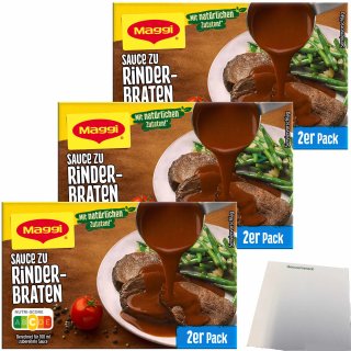Maggi Sauce zu Rinderbraten ergibt 6x250ml (3x58g Multipack) + usy Block