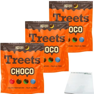 Treets Bunte Choco Linsen 3er Pack (3x300g Packung) + usy Block