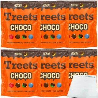 Treets Bunte Choco Linsen 6er Pack (6x300g Packung) + usy Block