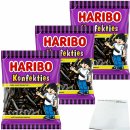 Haribo Konfekties Lakritzstangen mit Konfektfüllung 3er Pack (3x160g Packung) + usy Block