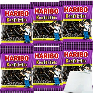 Haribo Konfekties Lakritzstangen mit Konfektfüllung 6er Pack (6x160g Packung) + usy Block
