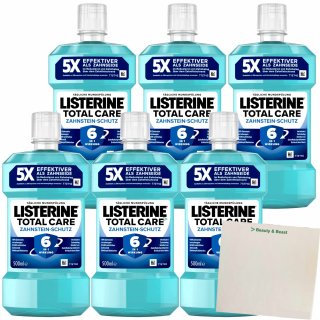 Listerine Mundspülung Total Care Zahnstein-Schutz 6er Pack (6x500ml Flasche) + usy Block