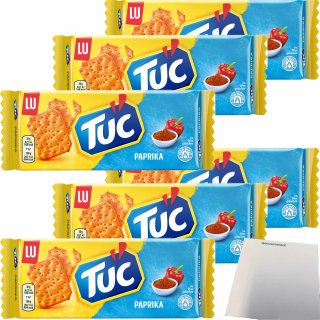 LU Tuc Cräcker Paprika mit würzigem Paprika-Geschmack 6er Pack (6x100g Packung) + usy Block