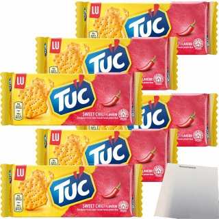 TUC Cracker Sweet Chili Würzung Salzgebäck 6er Pack (6x100g Packung) + usy Block
