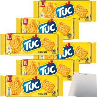 TUC Cracker Original Salzgebäck 6er Pack (6x100g Packung) + usy Block