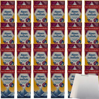 Bad Reichenhaller Alpen Jod Salz + Selen VPE (24x500g Packung) + usy Block